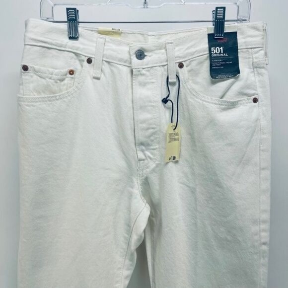 Levi’s 501 Jeans Size 30x32 Women’s High Rise Straight Leng White New - Picture 3 of 15